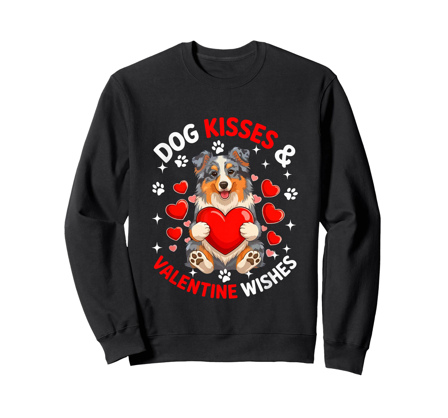 Dog Kisses and Valentine Wishes Cute Aussie Owner Kids T-Shirt