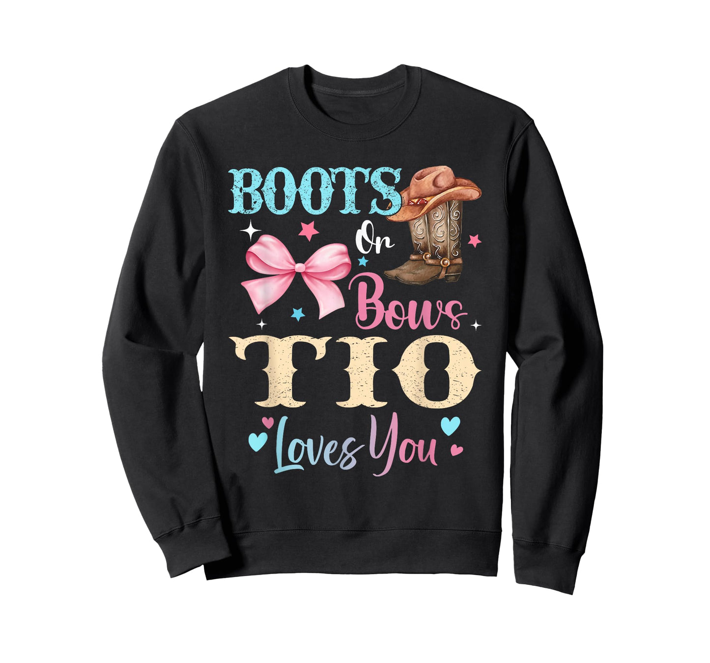 Boots or Bows TIO Loves You Gender Reveal Family T-Shirt