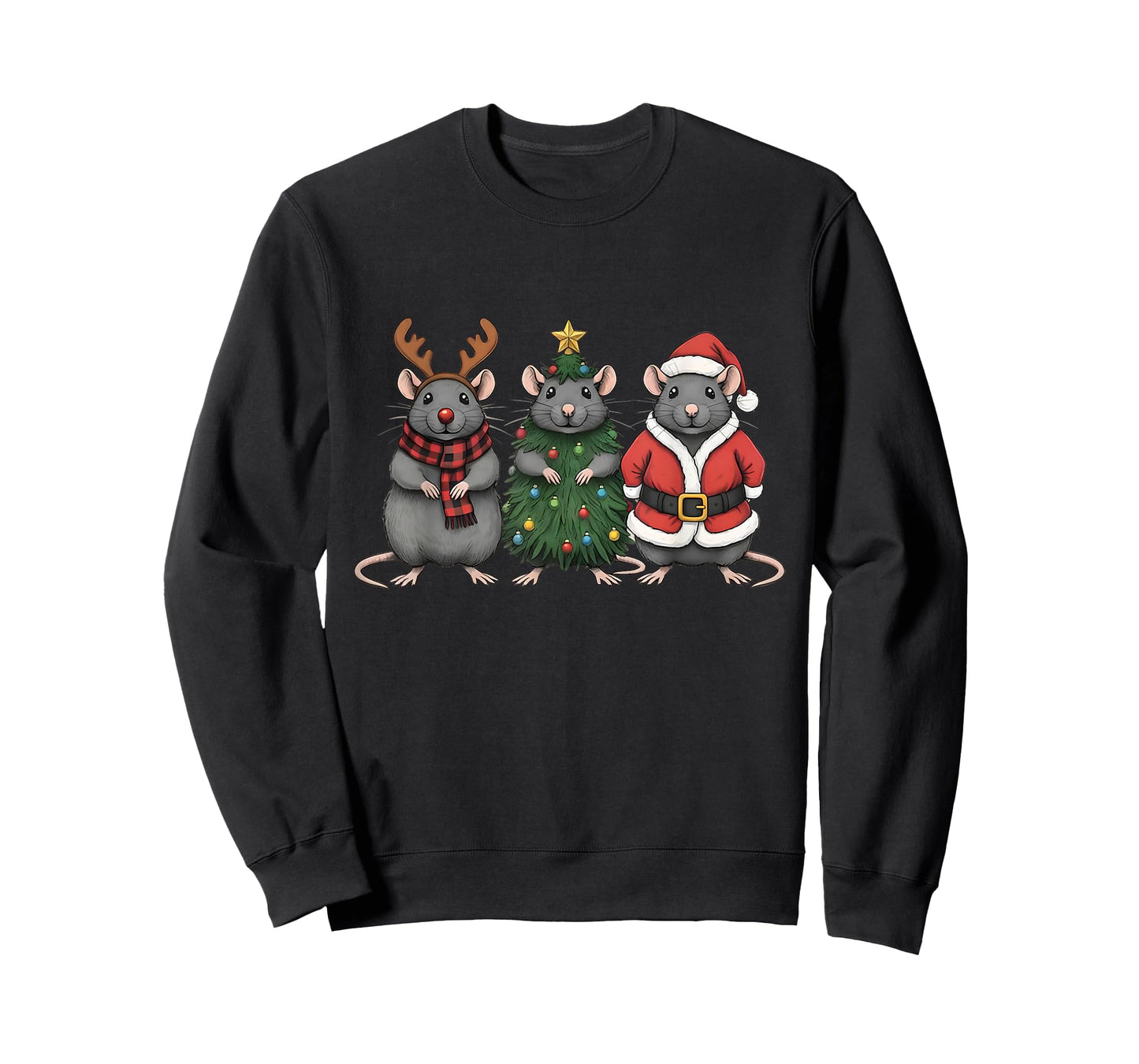 Merry Ratmas Christmas Santa Rat Mouse Lover Animal Pajama T-Shirt