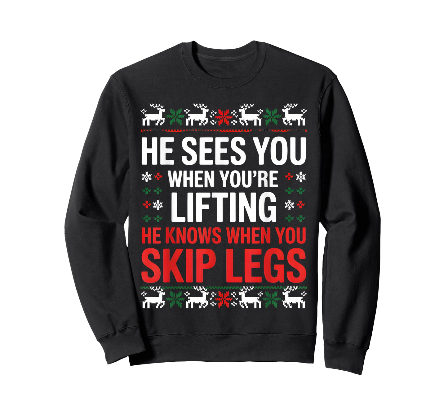Ugly Funny Christmas Sweater Style Lifting Fitness Slogan T-Shirt