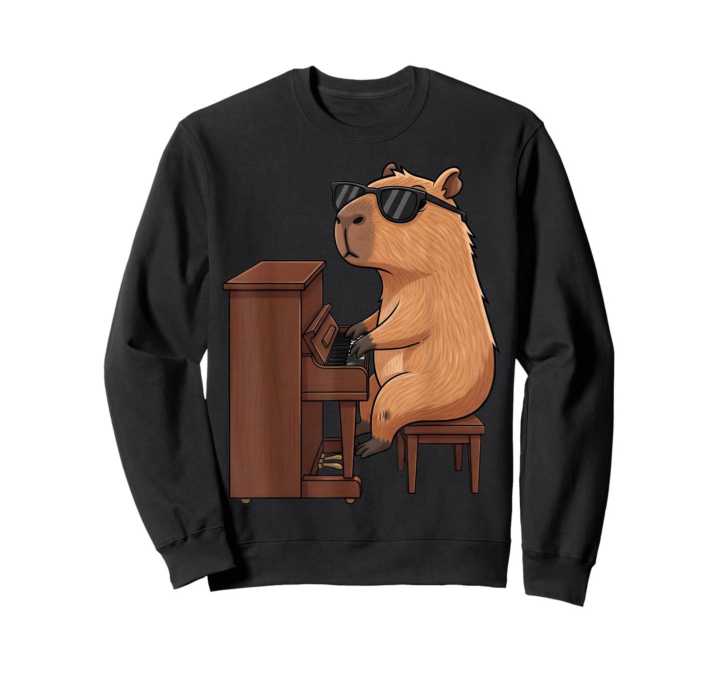 Capybara Playing Piano Musician Cute Graphic Kids Girls Boys T-Shirt