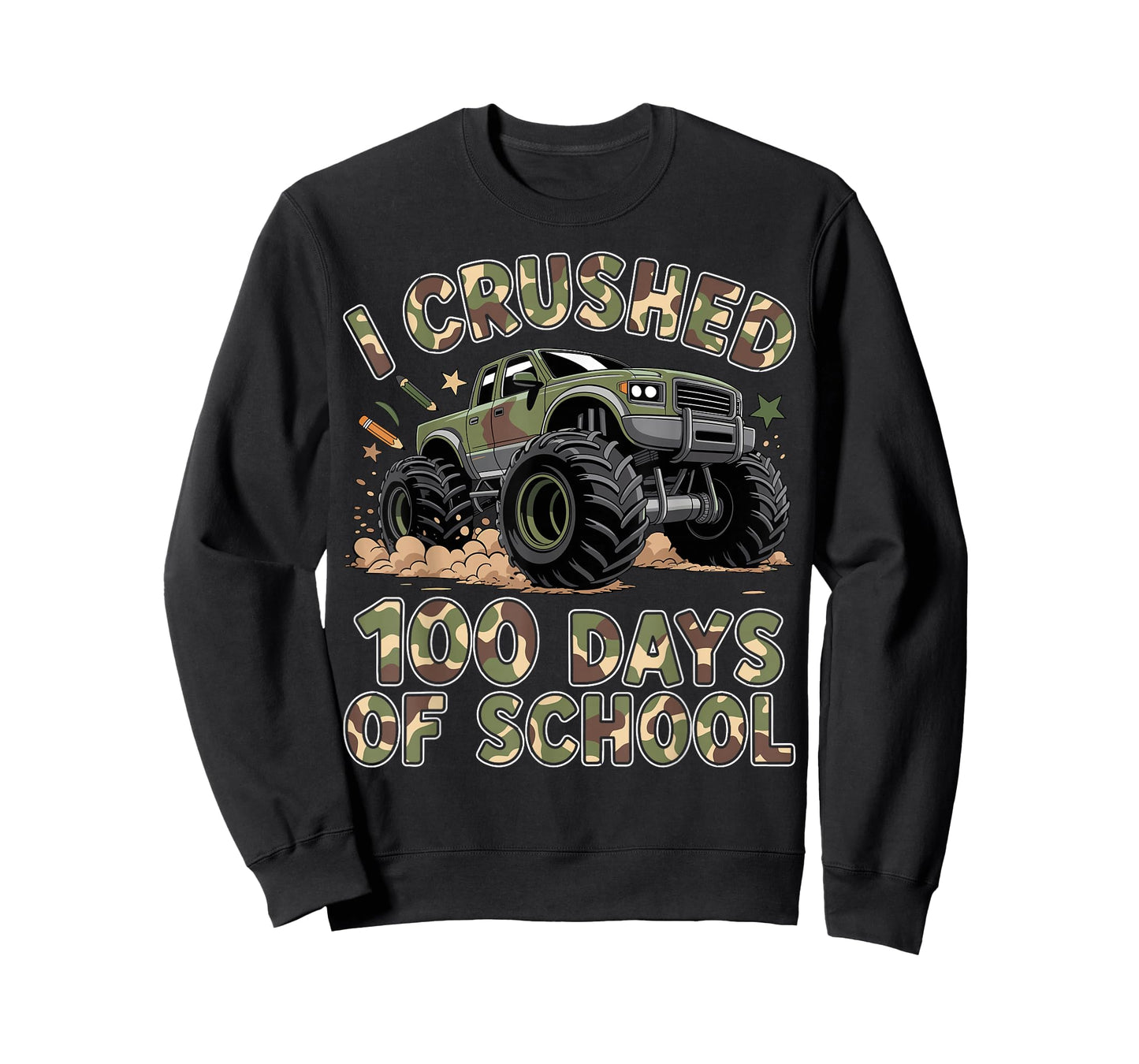 100 Days of School Monster Truck 100th Day of School Boys T-Shirt