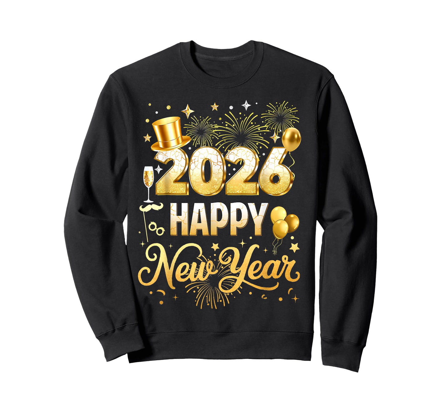 Happy New Year 2026 New Year Party Ballon Family Matching T-Shirt