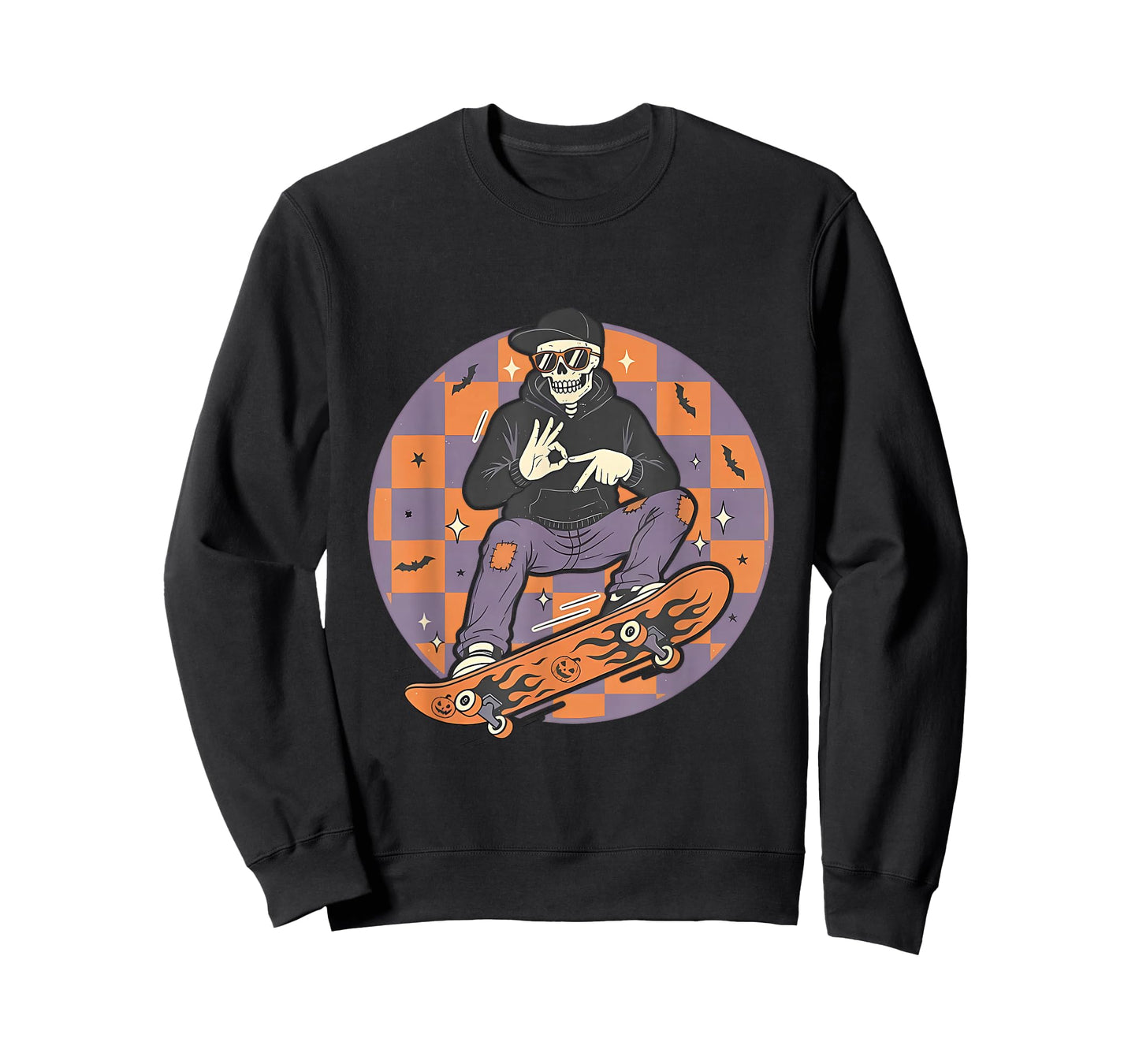 Skeleton Skateboard Haunted by 67 Halloween Meme Boys Girls T-Shirt