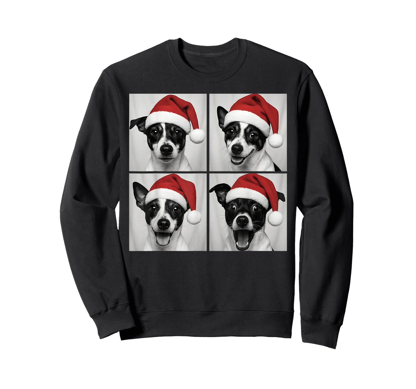 Funny Christmas Rat Terrier Santa Dog Lover Photo Booth T-Shirt