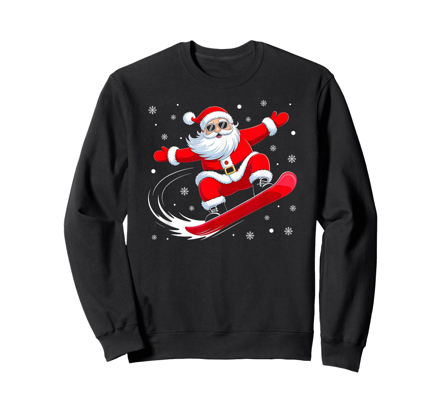 Santa Snowboarding Christmas Sports Design for Men Boys T-Shirt
