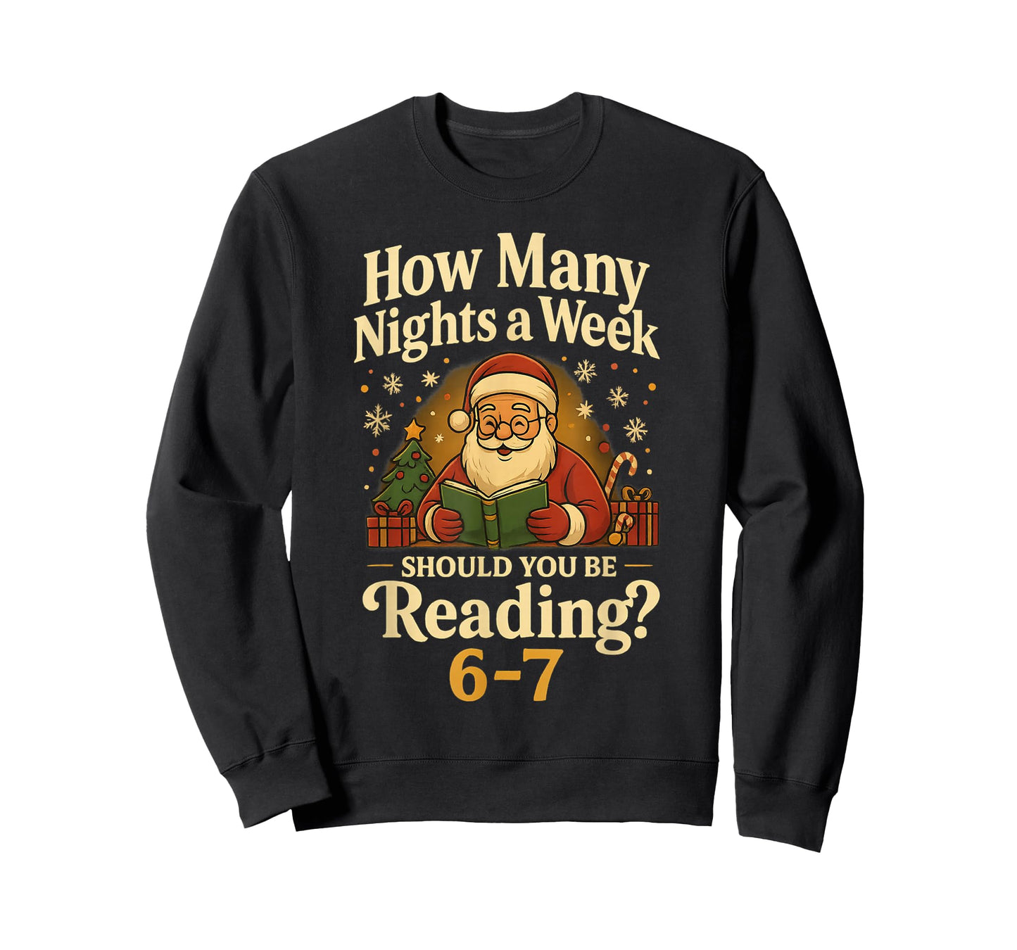 Funny Santa Reading 67 Meme Tee Christmas Teacher Book Lover T-Shirt