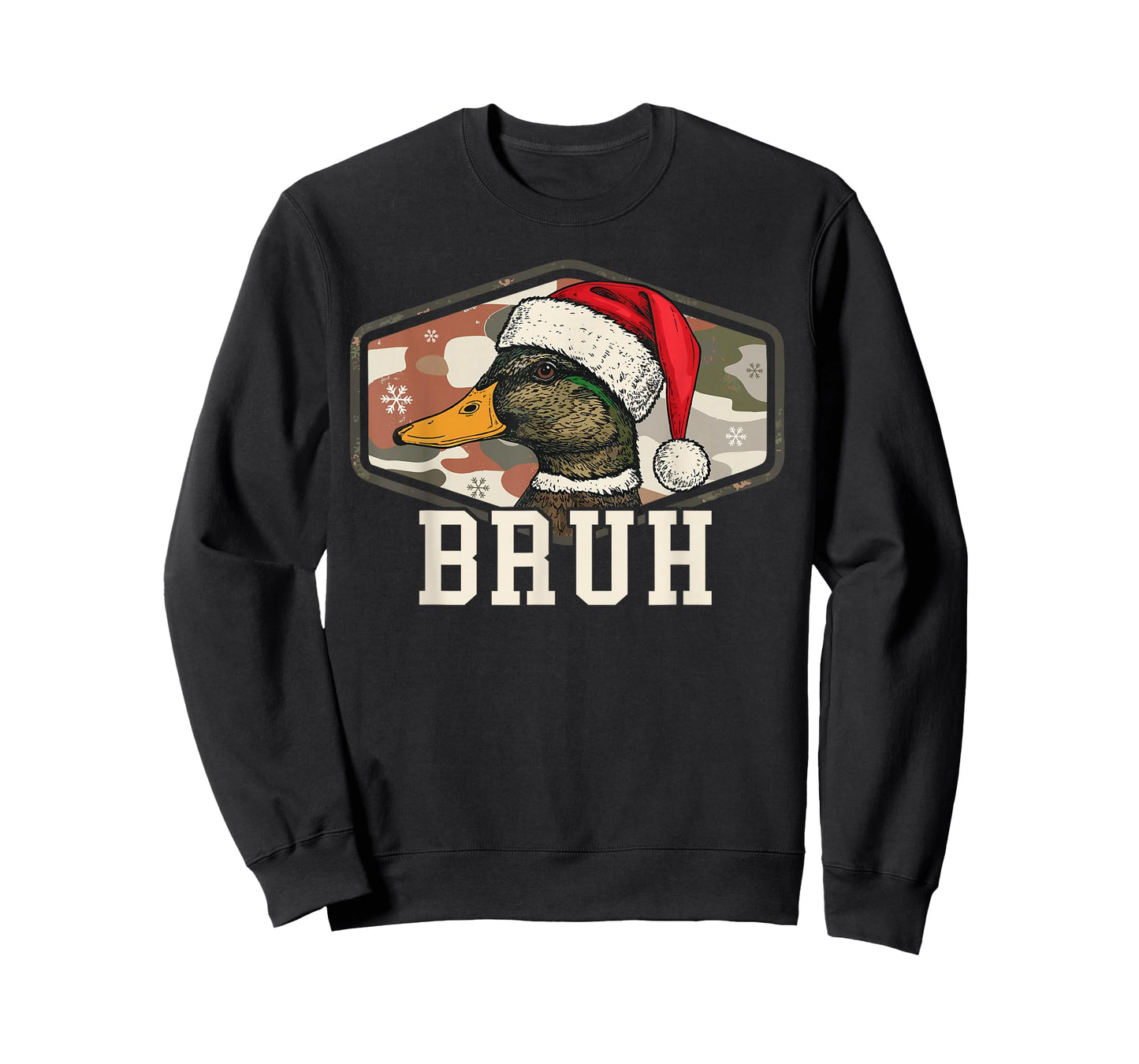 Bruh Santa Duck Hunting Camo Hat Men Women Kids Xmas Hunting T-Shirt
