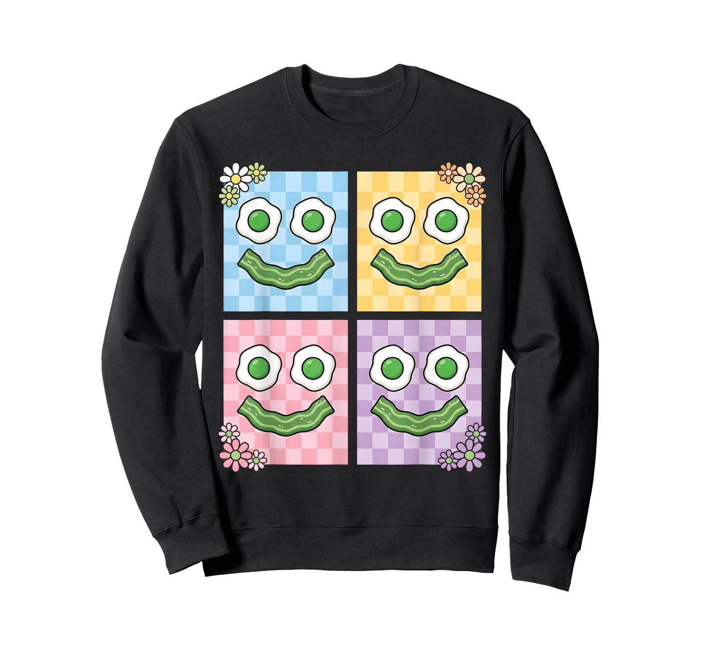 Retro Green Face Eggs and Bacon Breakfast St Patricks T-Shirt