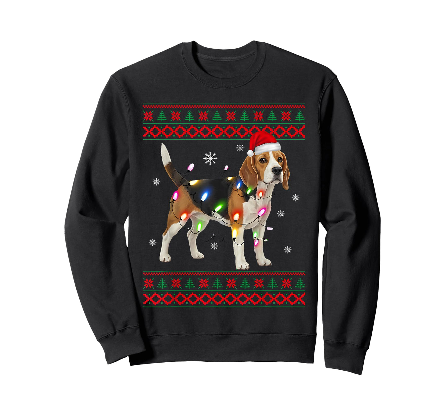 Beagle Christmas Sweater Beagle Christmas Tree Lights T-Shirt