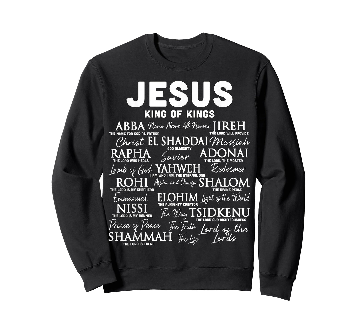 Jesus is King Names of God Hebrew Jesus Christian T-Shirt
