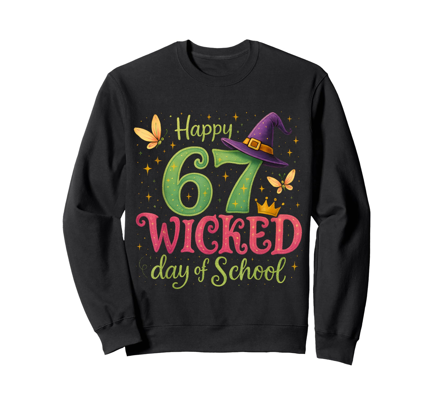 Happy 67 Wicked Day of School Sparkly Magical Teacher T-Shirt