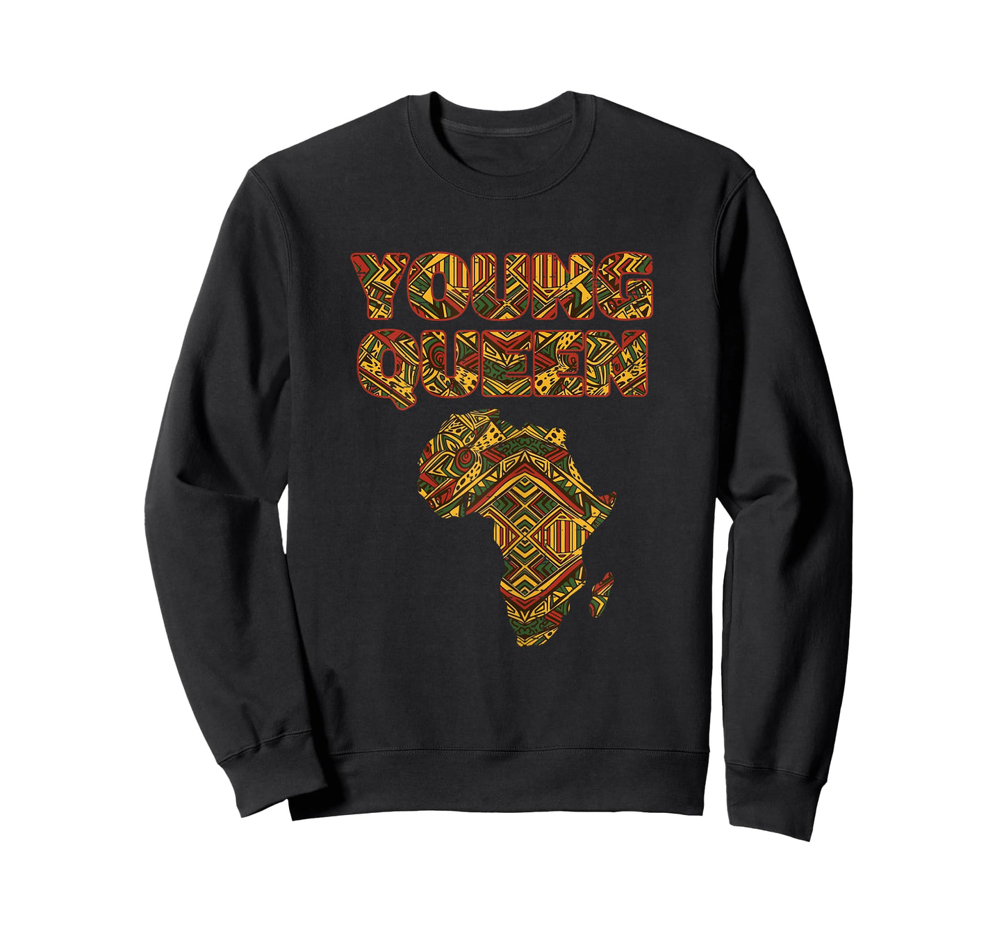 Black History Young Queen Africa Map African Girls Kid Women T-Shirt