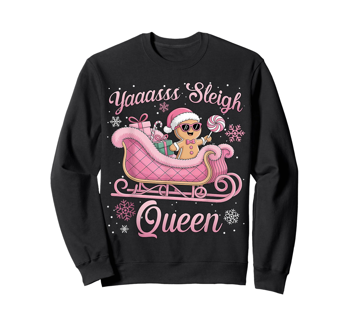 Yaaasss Sleigh Queen Sleigh Girl Matching Christmas T-Shirt