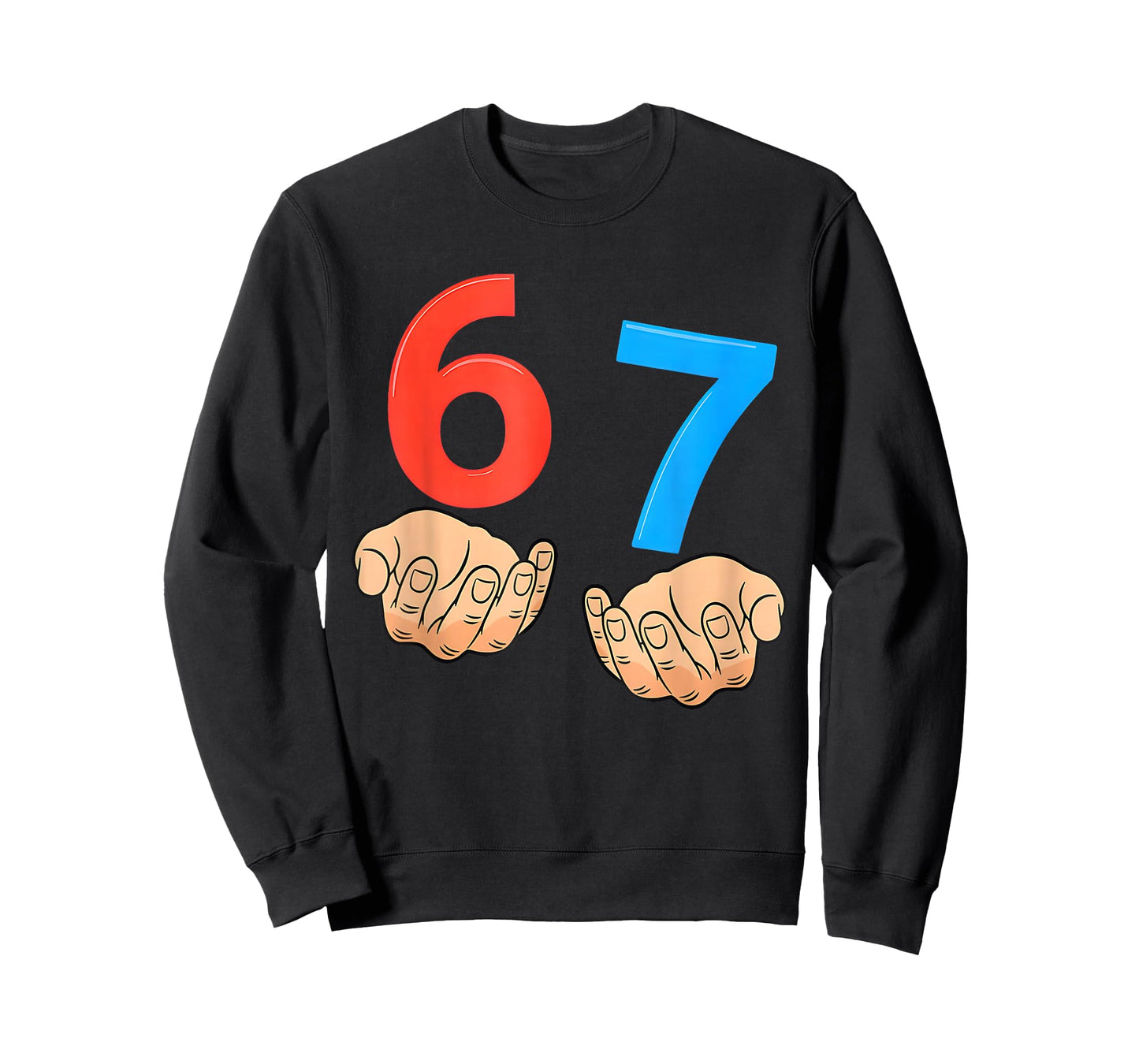 Six Seven 67 6 7 Kids 67 n Boys 6-7 Meme Hands Funny T-Shirt