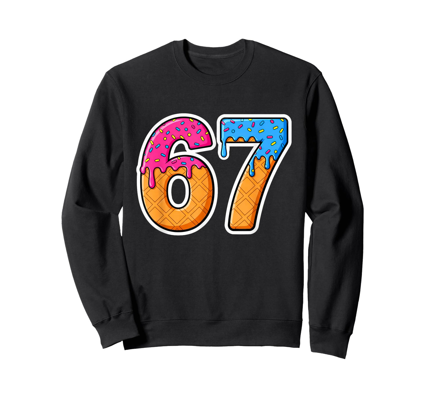 Six Seven Ice Cream Drip Gen Alpha Slang 6 7 Trending Meme T-Shirt