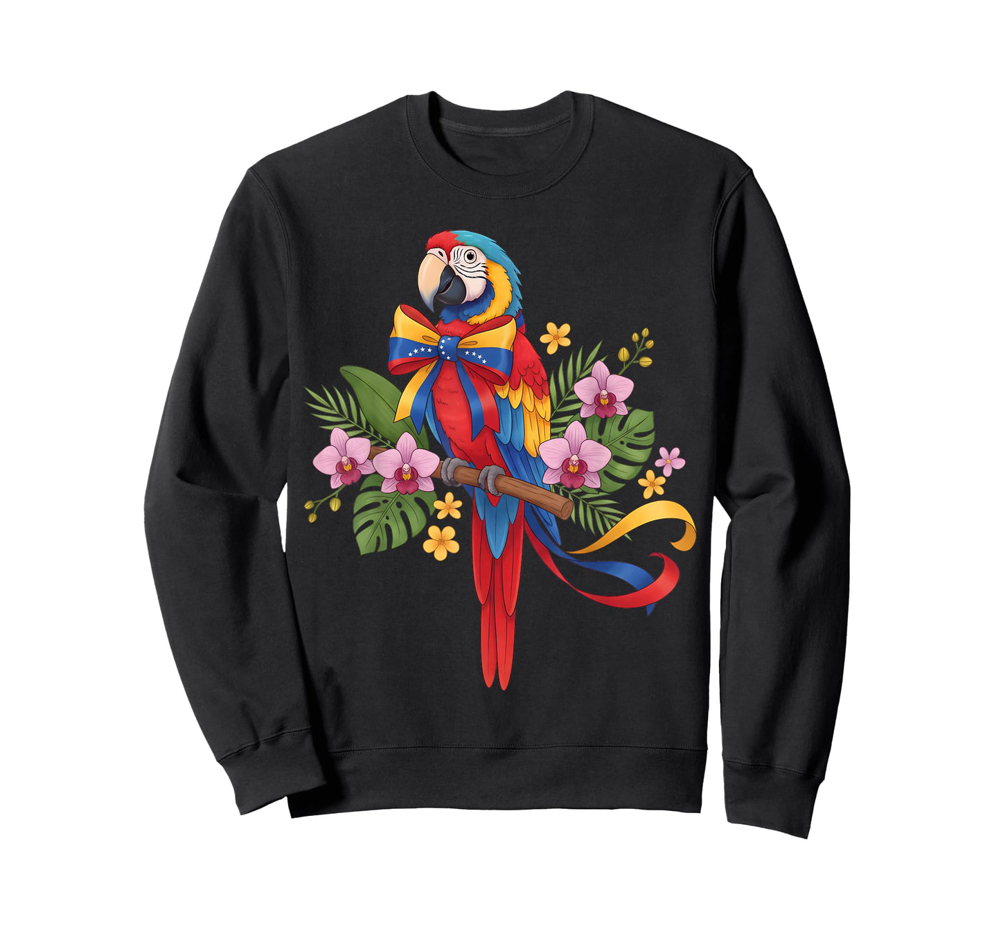 Venezuela Parrot Watercolor Flag Colors Tropical Floral T-Shirt