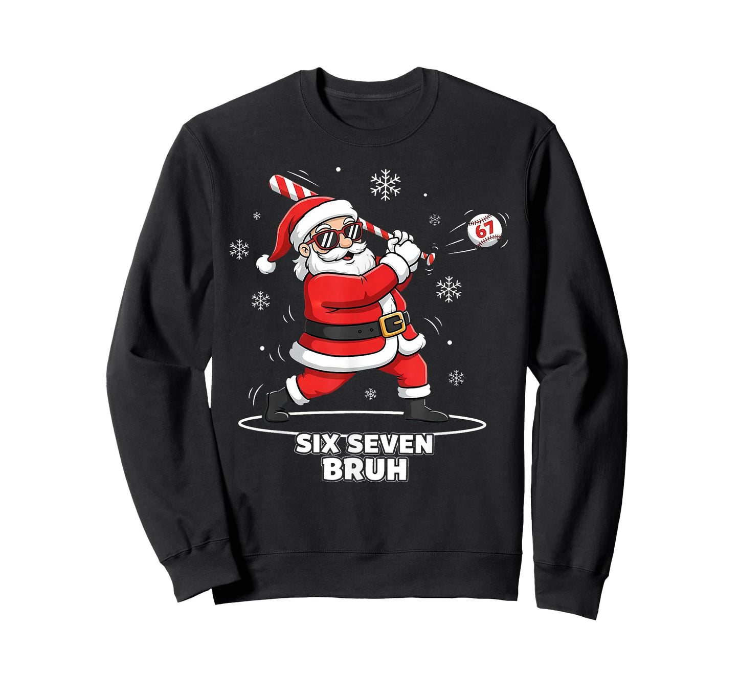 Funny Baseball Santa 67 Christmas Xmas Pajamas Boys T-Shirt