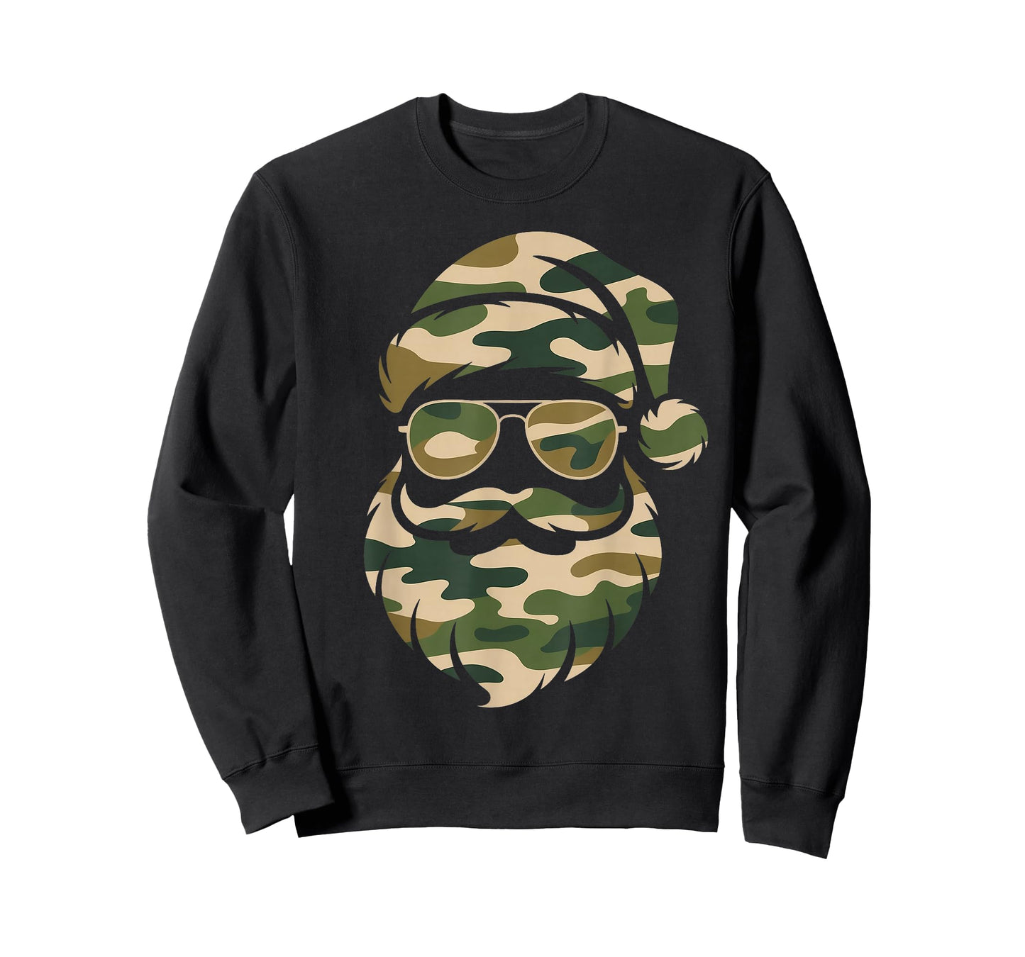 Vintage Santa Face Camouflage Christmas Xmas Camo Men Boys T-Shirt