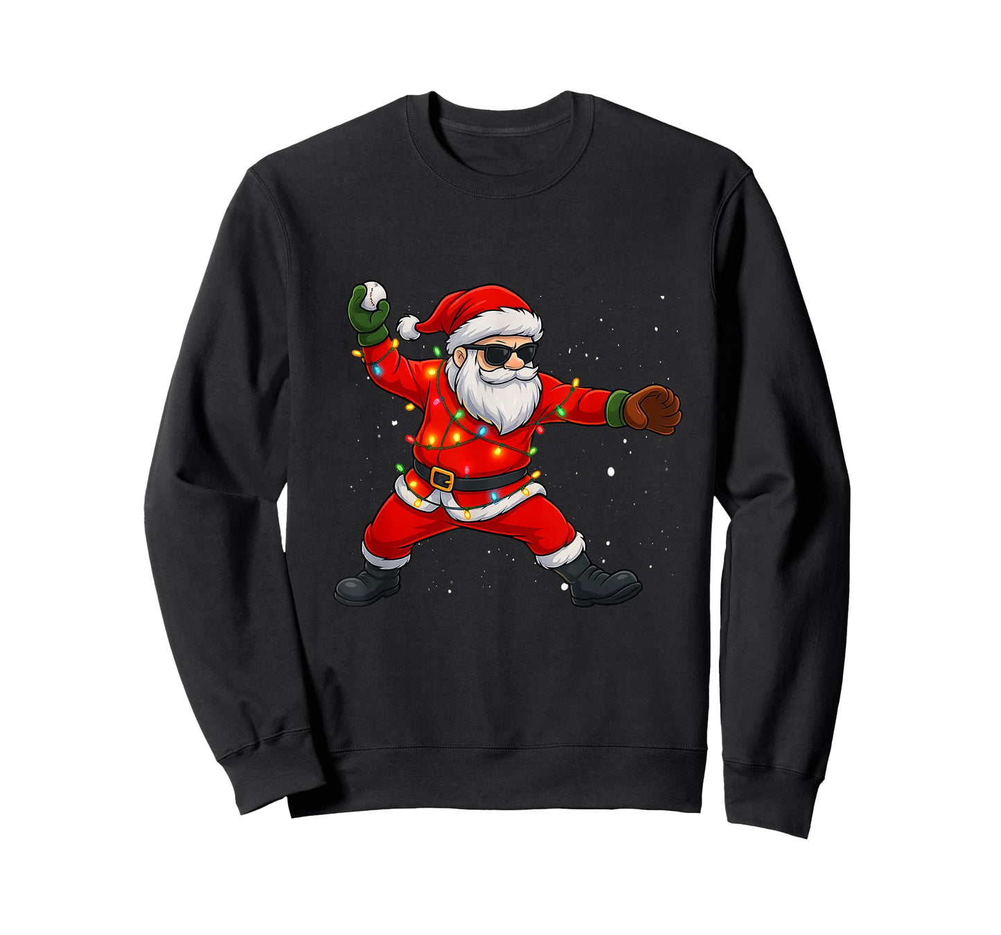 Christmas Santa Claus Baseball Pitcher Boys Kids Teens Xmas T-Shirt