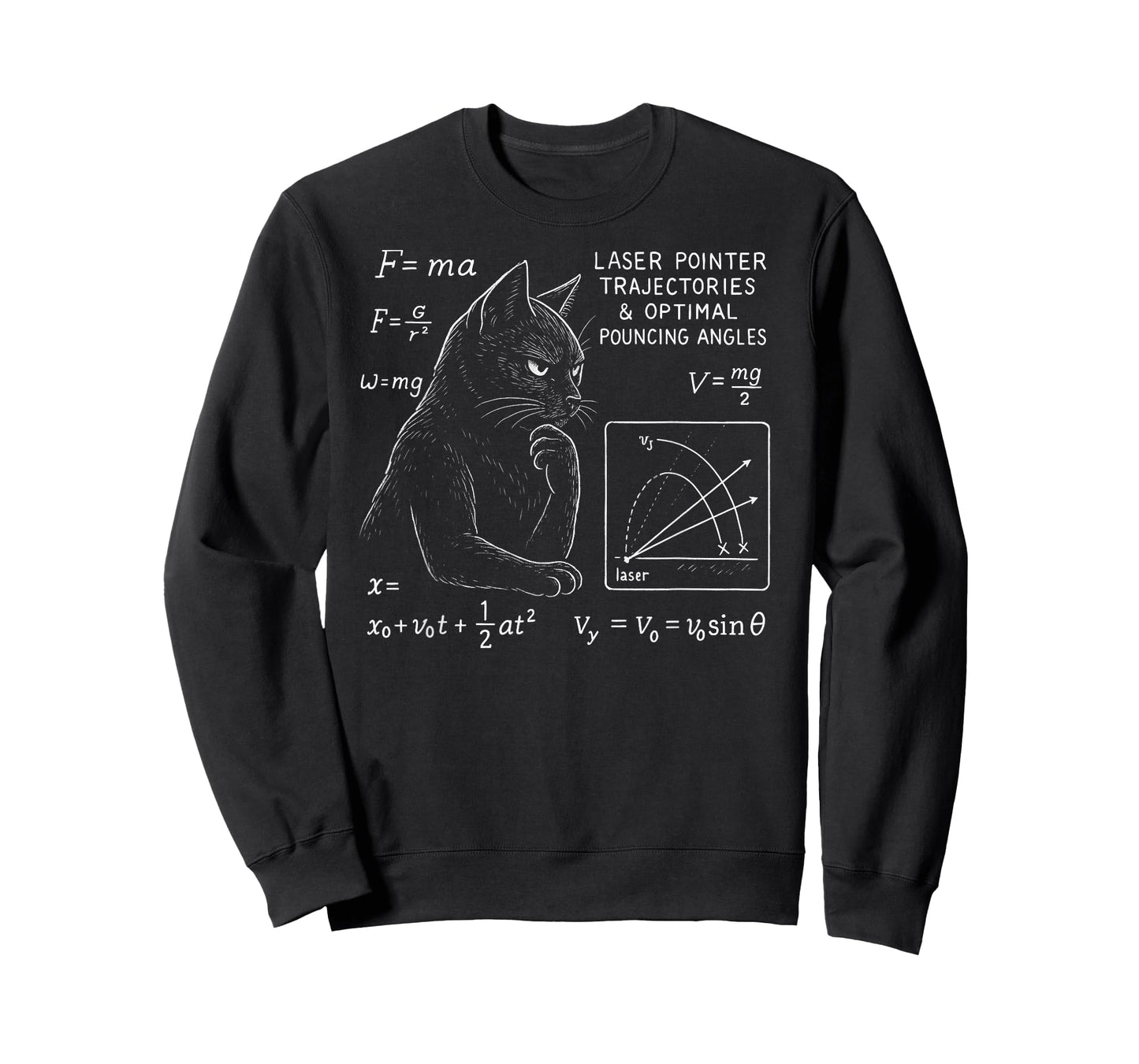 Funny Cat Math Physics Equations Science Humor T-Shirt