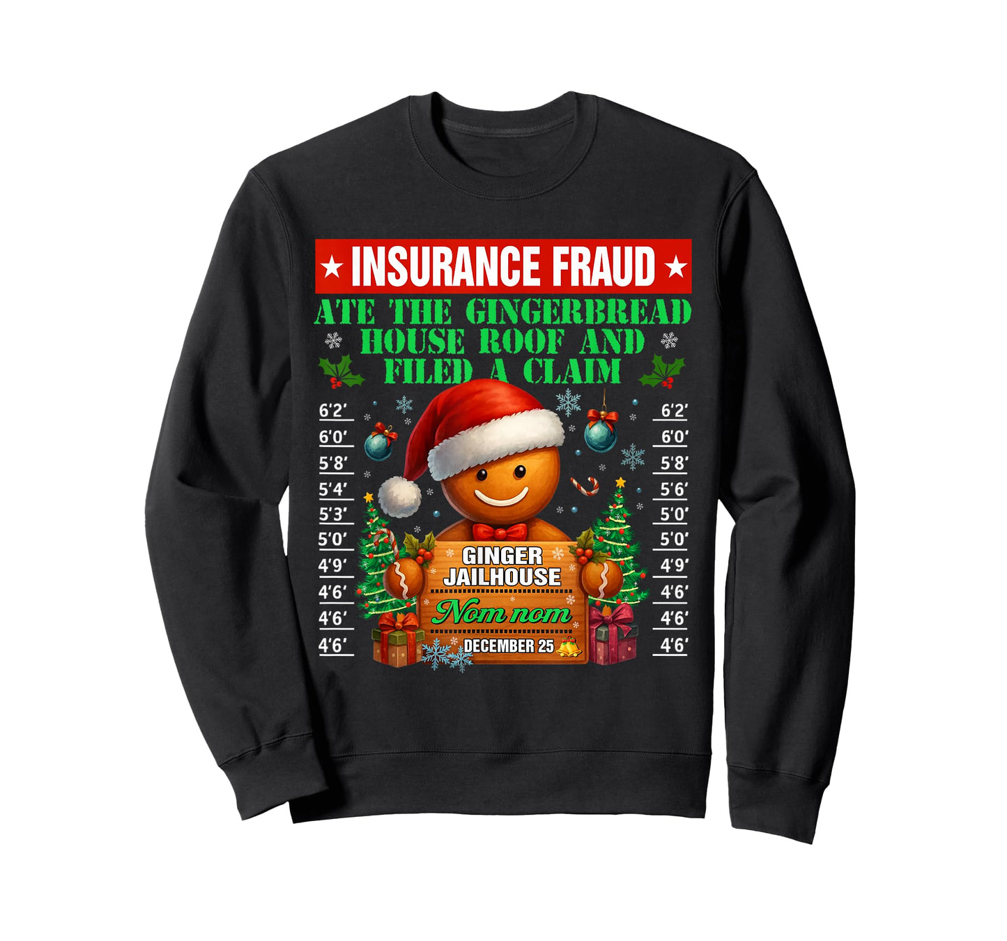 Insurance Fraud Ginger Jailhouse Christmas Xmas Gingerbread T-Shirt