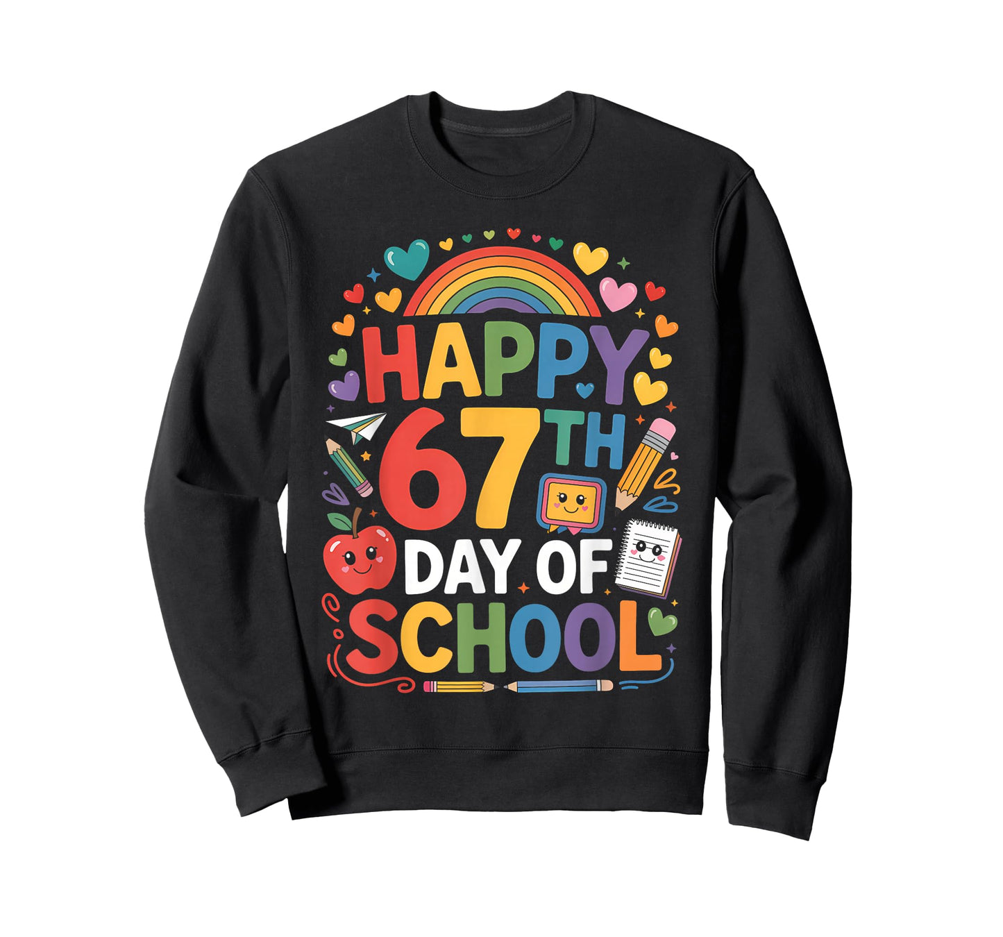 Happy 67th Day of School Meme 67 Days of School Rainbow Kids T-Shirt