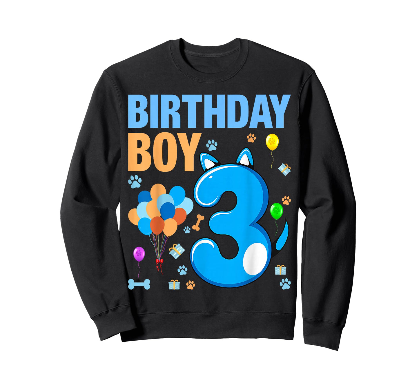 3nd Birthday Boy Blue Dog Theme Party Two Cool 3 Year Old T-Shirt