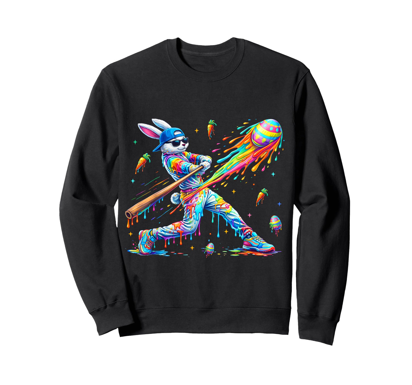 Funny Dripping Drip Rabbit Bunny Baseball Easter Men Boy Kid T-Shirt