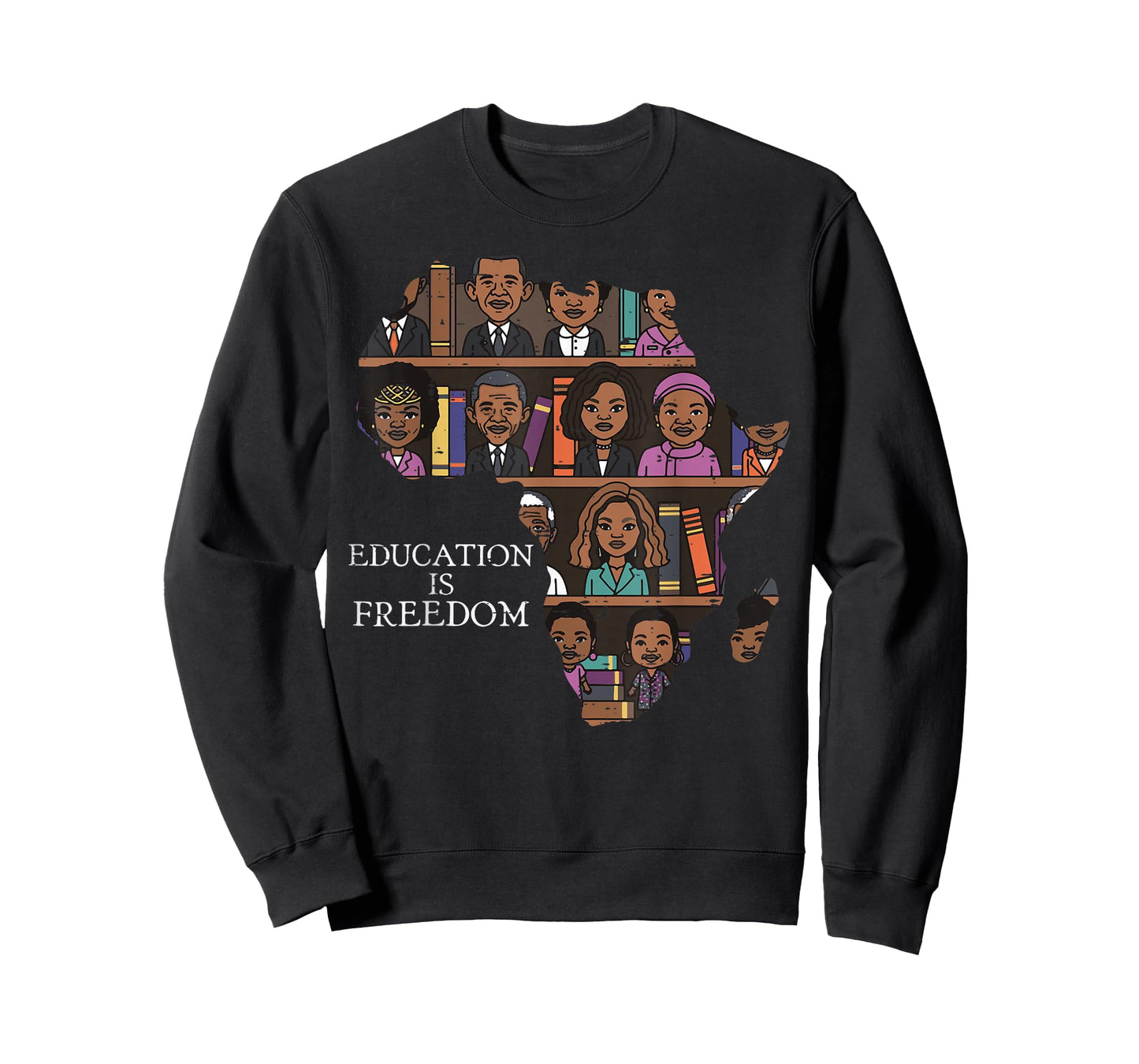 Black History Education Freedom Africa Map Men Women Kids T-Shirt