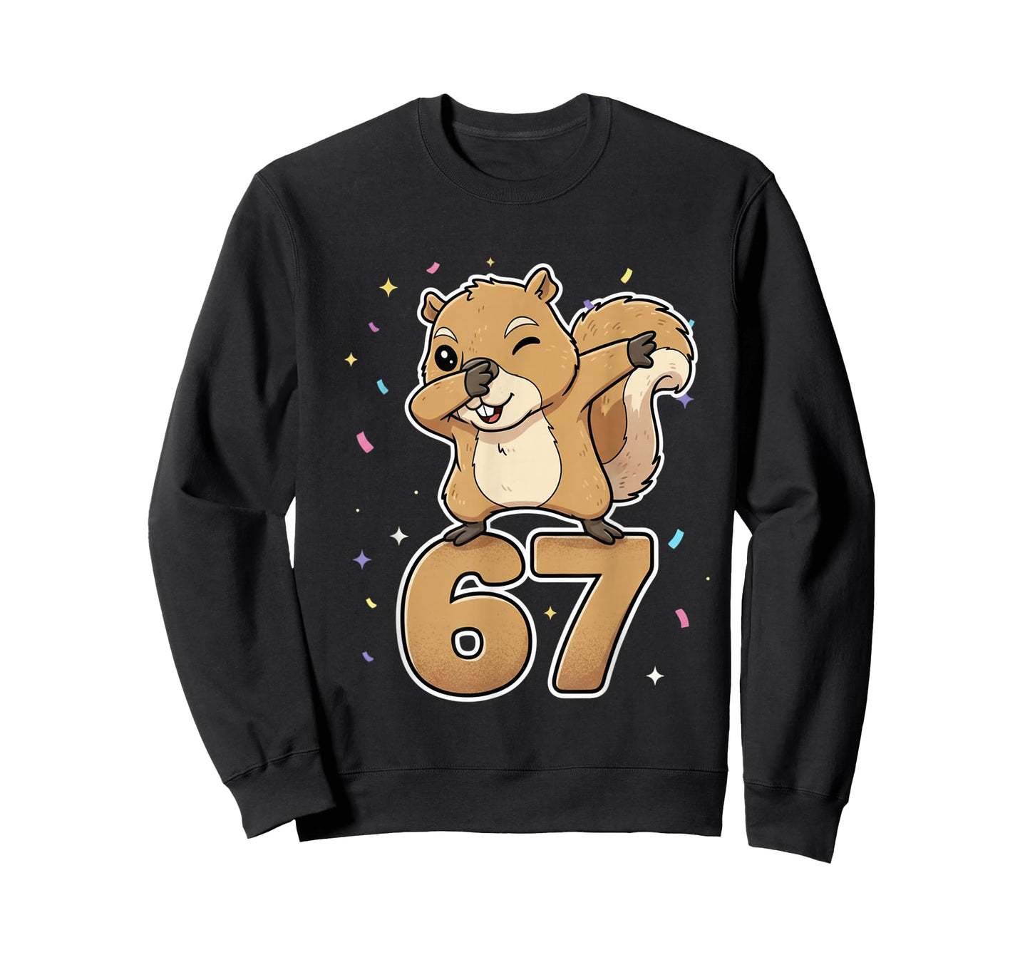 Dabbing 67 Squirrel 67 Funny Six Seven Gen Z Slang Meme T-Shirt
