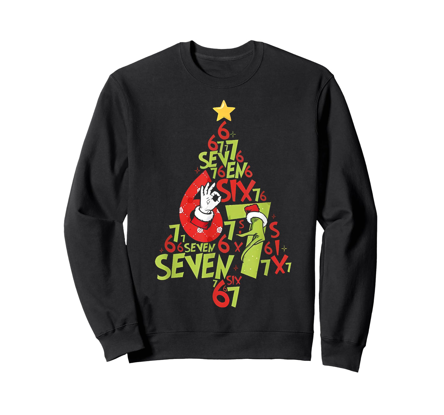 67 Meme Six Seven Boys Girls Kids Christmas Tree T-Shirt