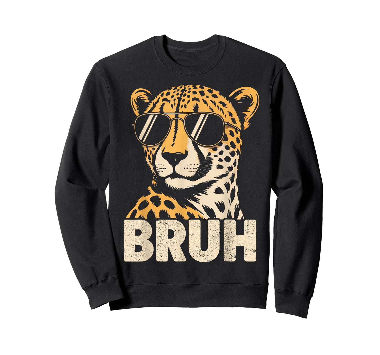 Bruh Cheetah Meme Graphic Tee Men Boys Animal Print Kids T-Shirt