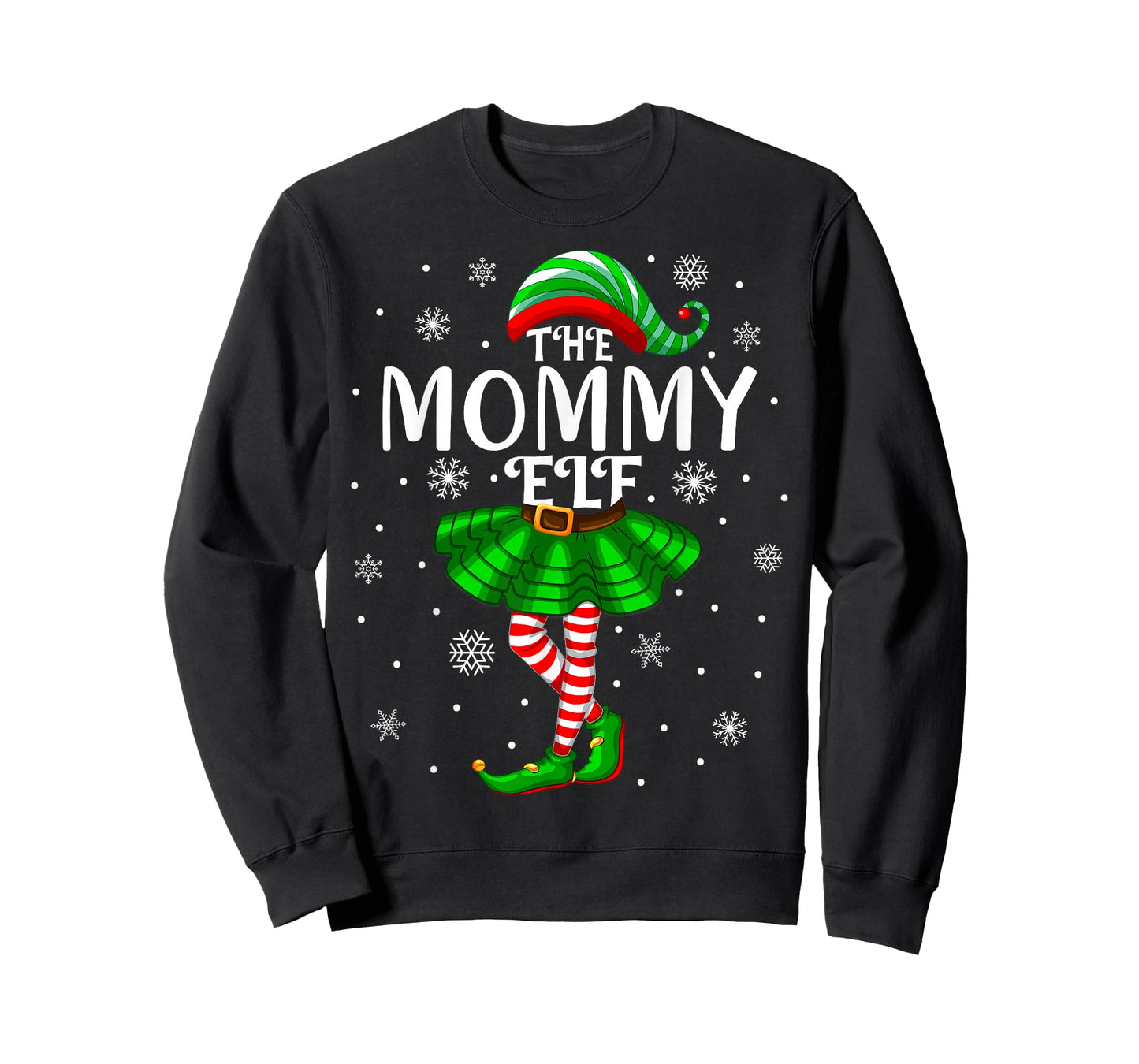 Mom Xmas Family Matching Women Girls The Mommy Elf Christmas T-Shirt