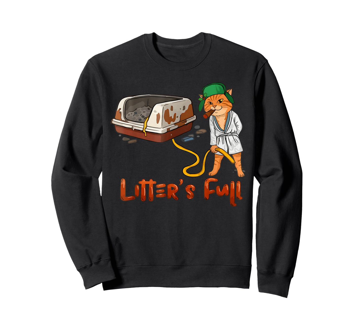 Litter’s Full Funny Cat Lovers Christmas Xmas Grumpy Humor T-Shirt