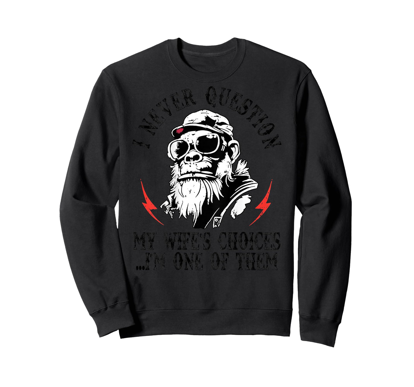 Back I Never Question My Wife's Choices Monkey Funny Husband T-Shirt