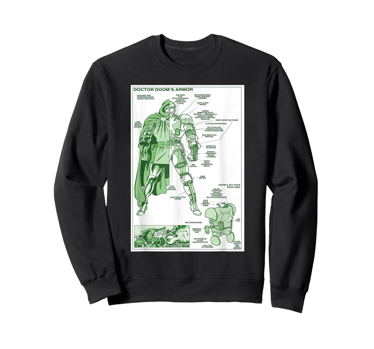 Marvel Doctor Doom's Armor Schematic Vintage Comic Blueprint T-Shirt