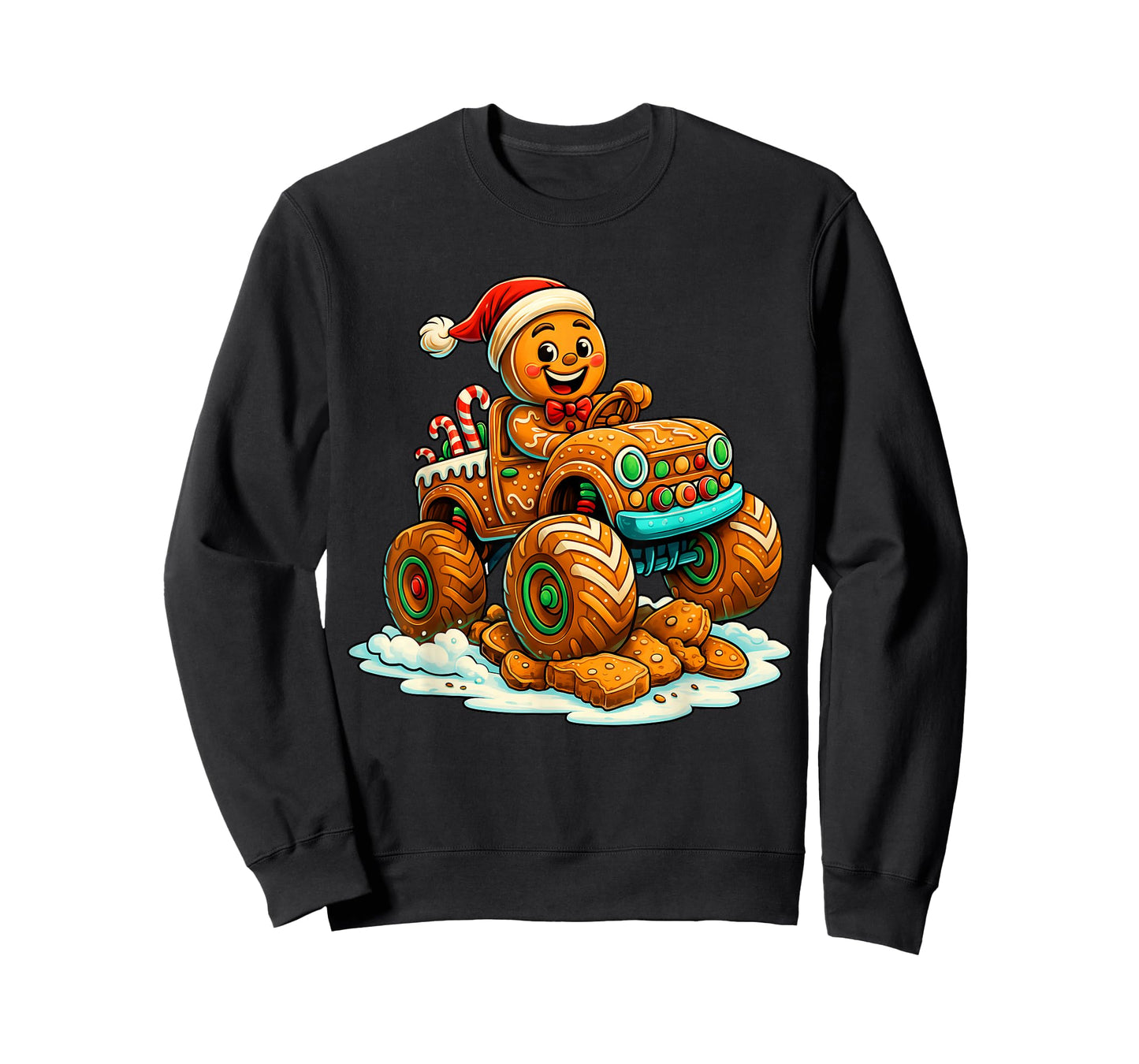 Gingerbread Truck Christmas Candy Cane Cookie Holiday Boys T-Shirt