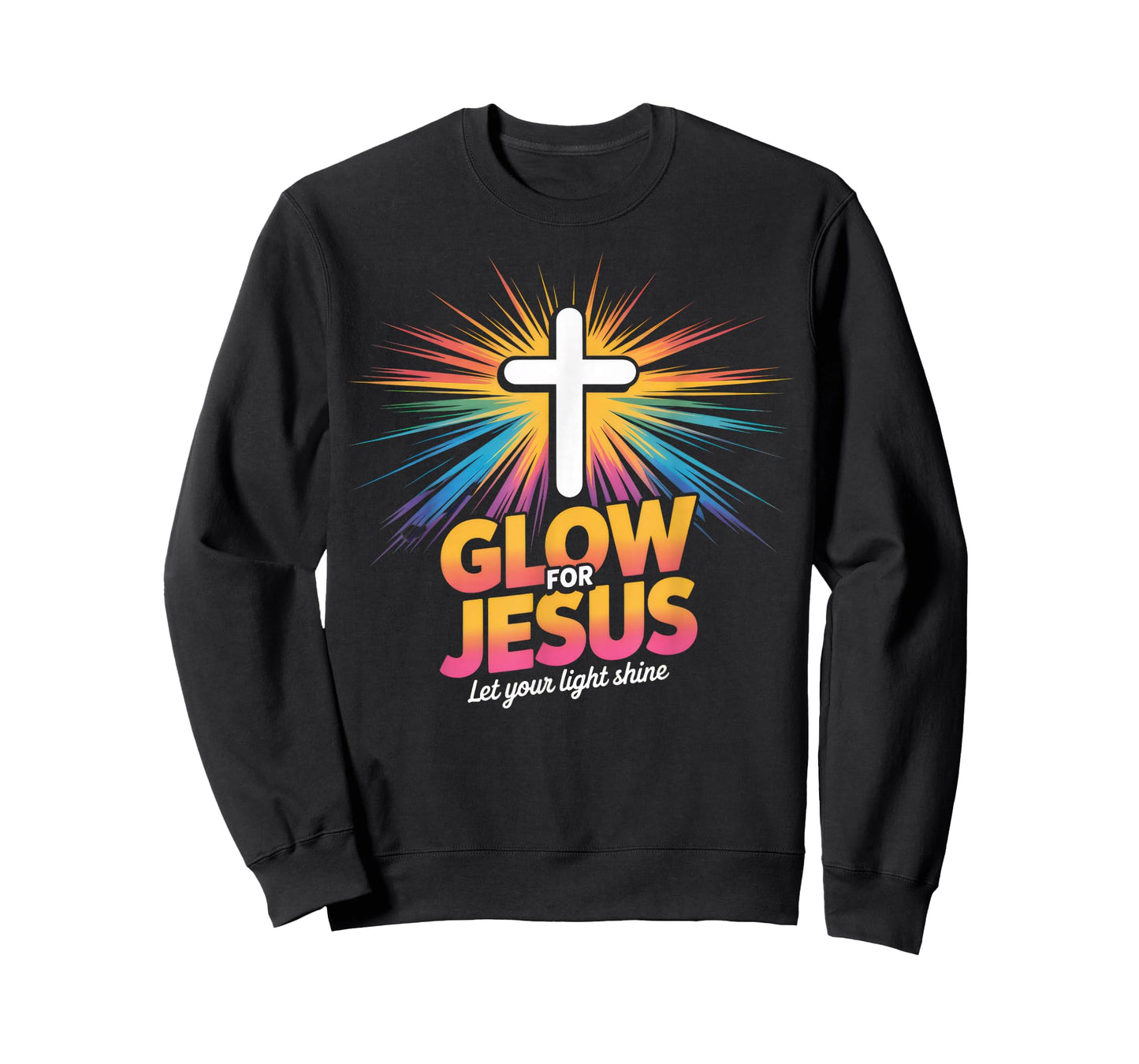 Christian Glow for Jesus Let Your Light Shine Faith Cross T-Shirt