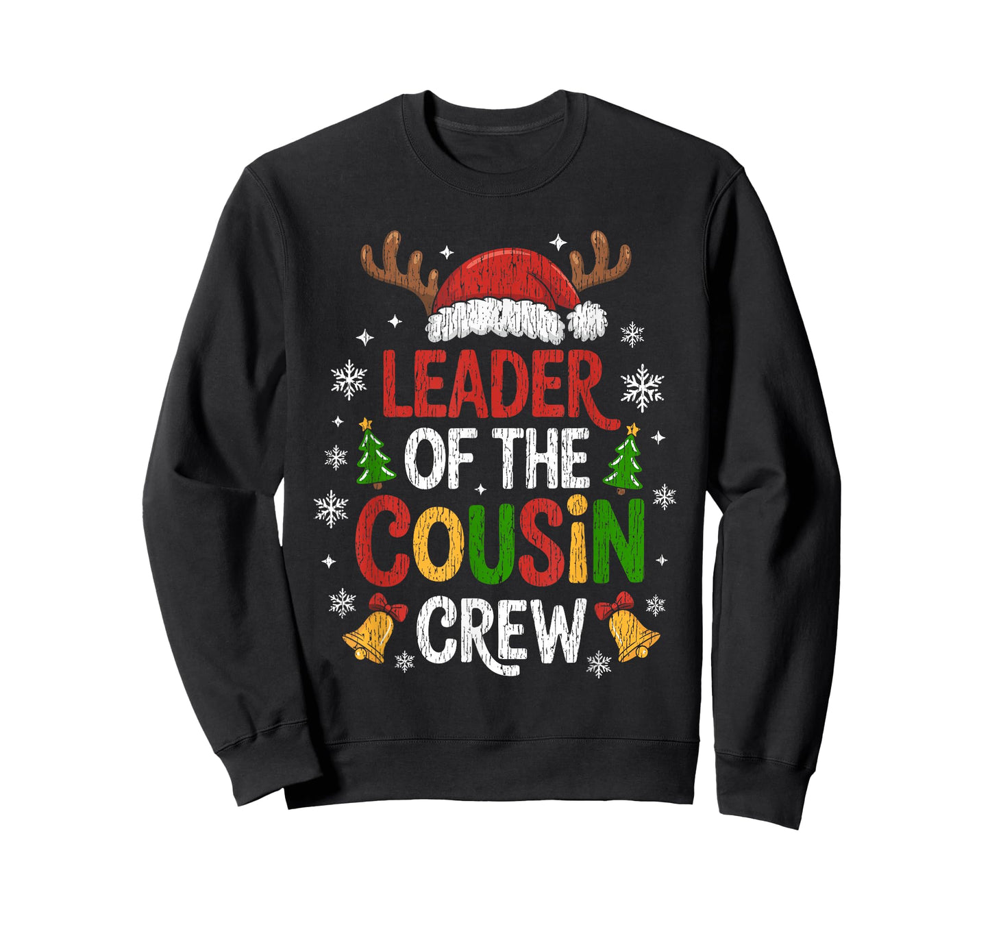 Leader of The Cousin Crew Christmas Family Matching Xmas T-Shirt