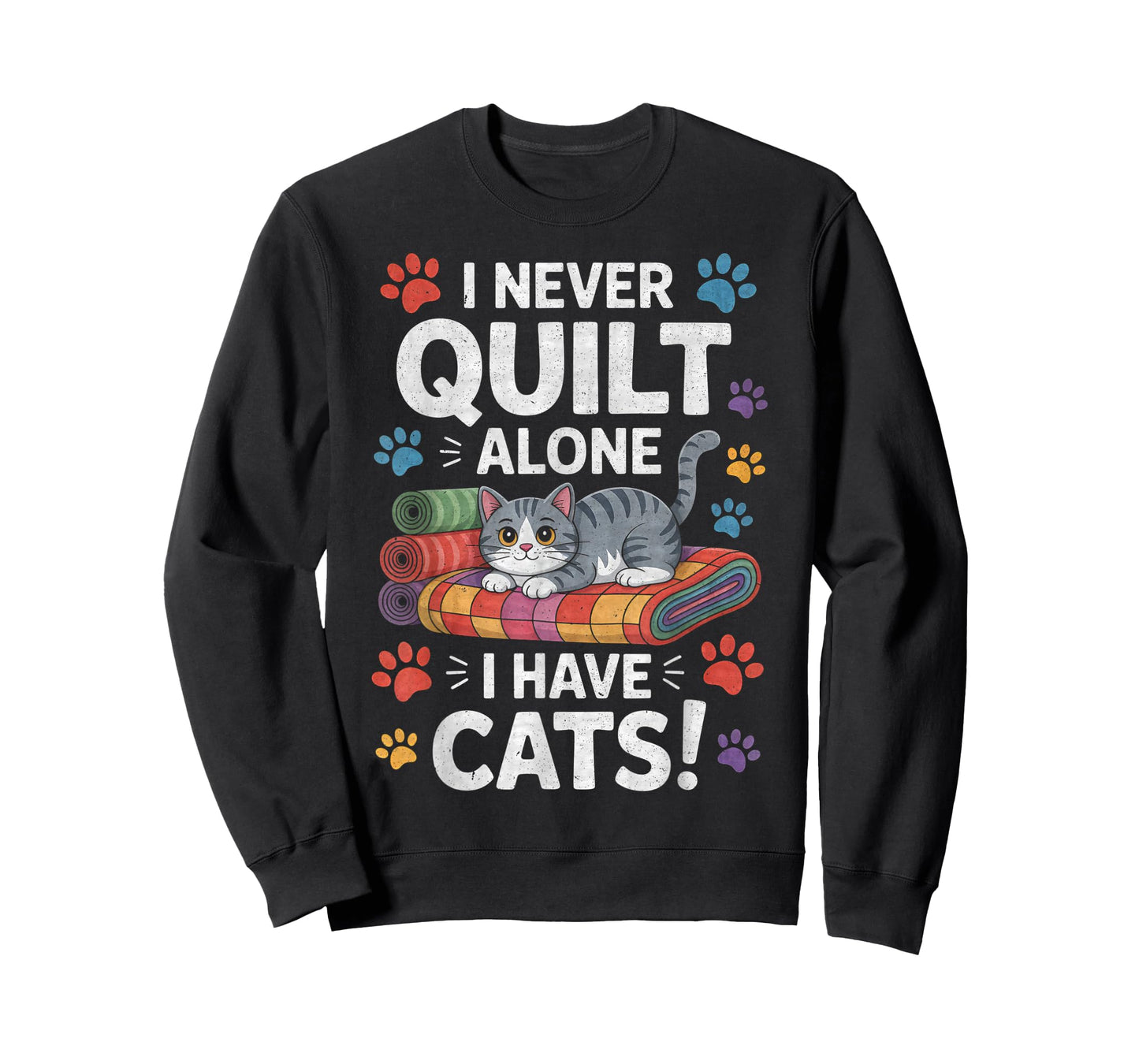 Funny Quilting Art for Men Women Cat Quilt Sewing Quilter T-Shirt