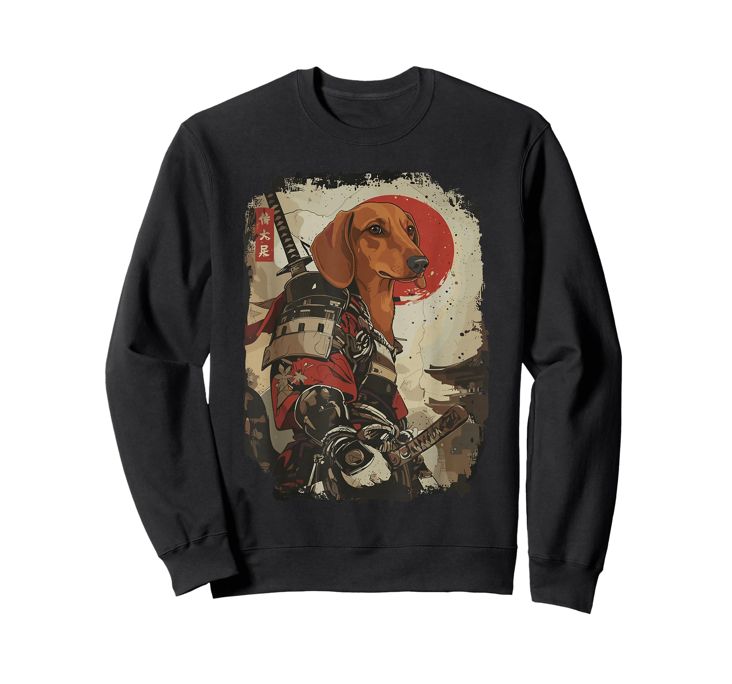 Samurai Dachshund Dog Lover Vintage Mens Graphic T-Shirt