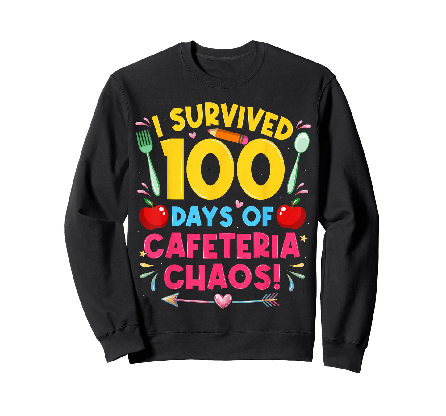 I Survived 100 Days of School Cafeteria Chaos Lunch Lady T-Shirt