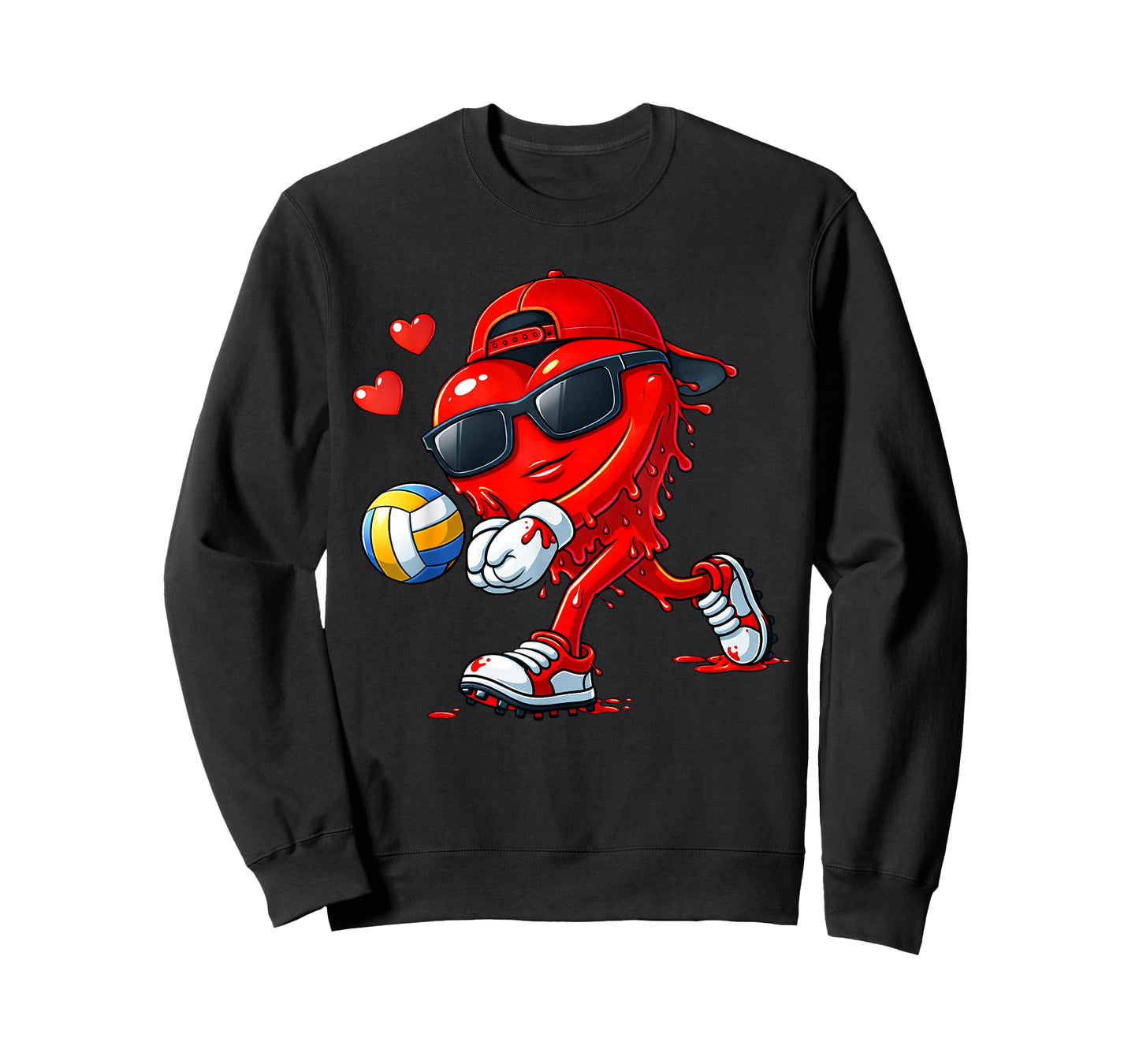 Valentine Volleyball Heart Drip Sport Valentines Day Boys T-Shirt