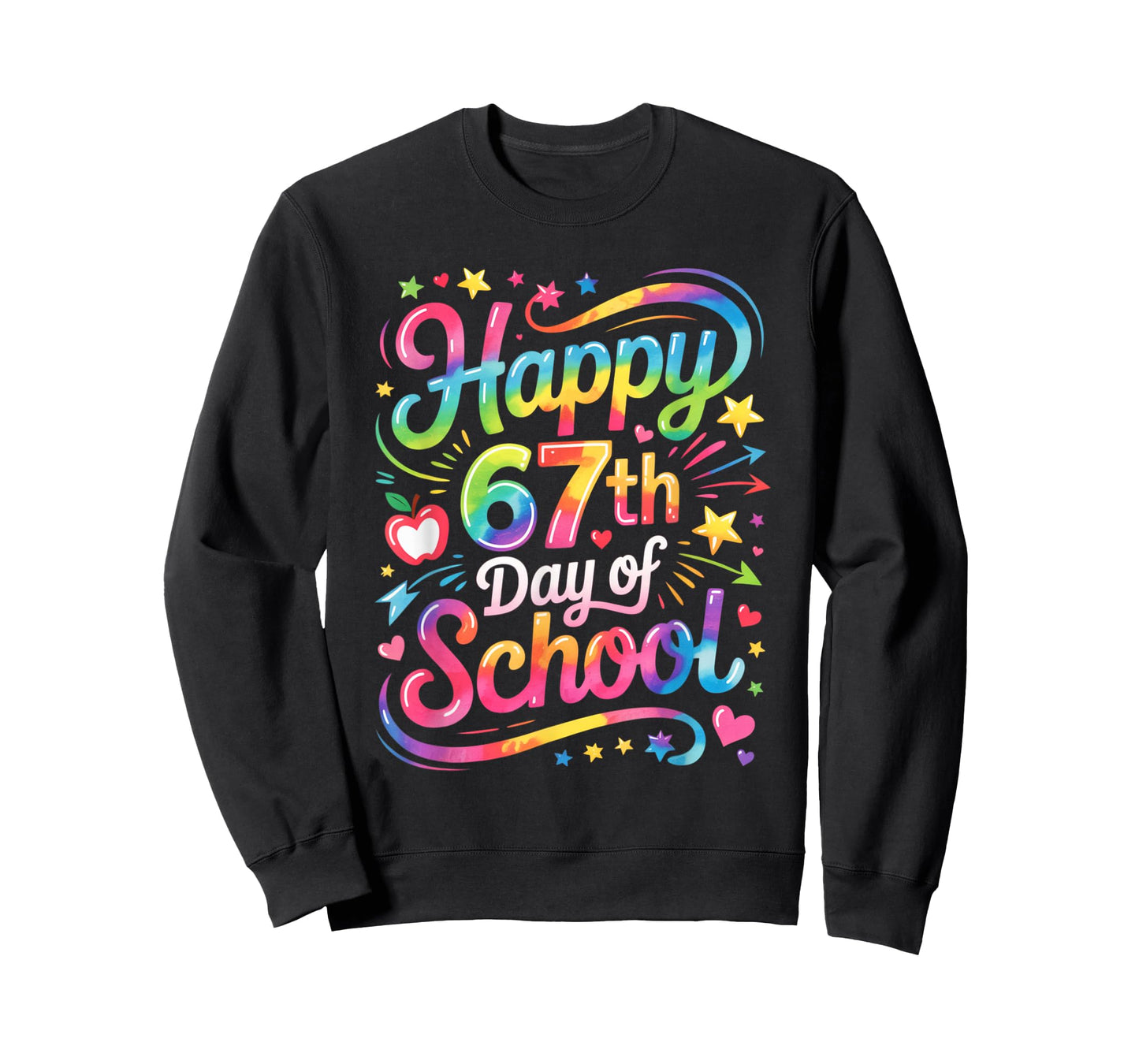 Happy 67 Days of School Meme100th Day of School Tie Dye T-Shirt
