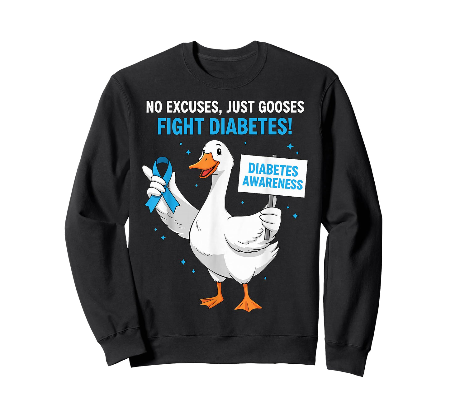 Funny Diabetic Goose Fight Type 1 Type 2 Diabetes Awareness T-Shirt