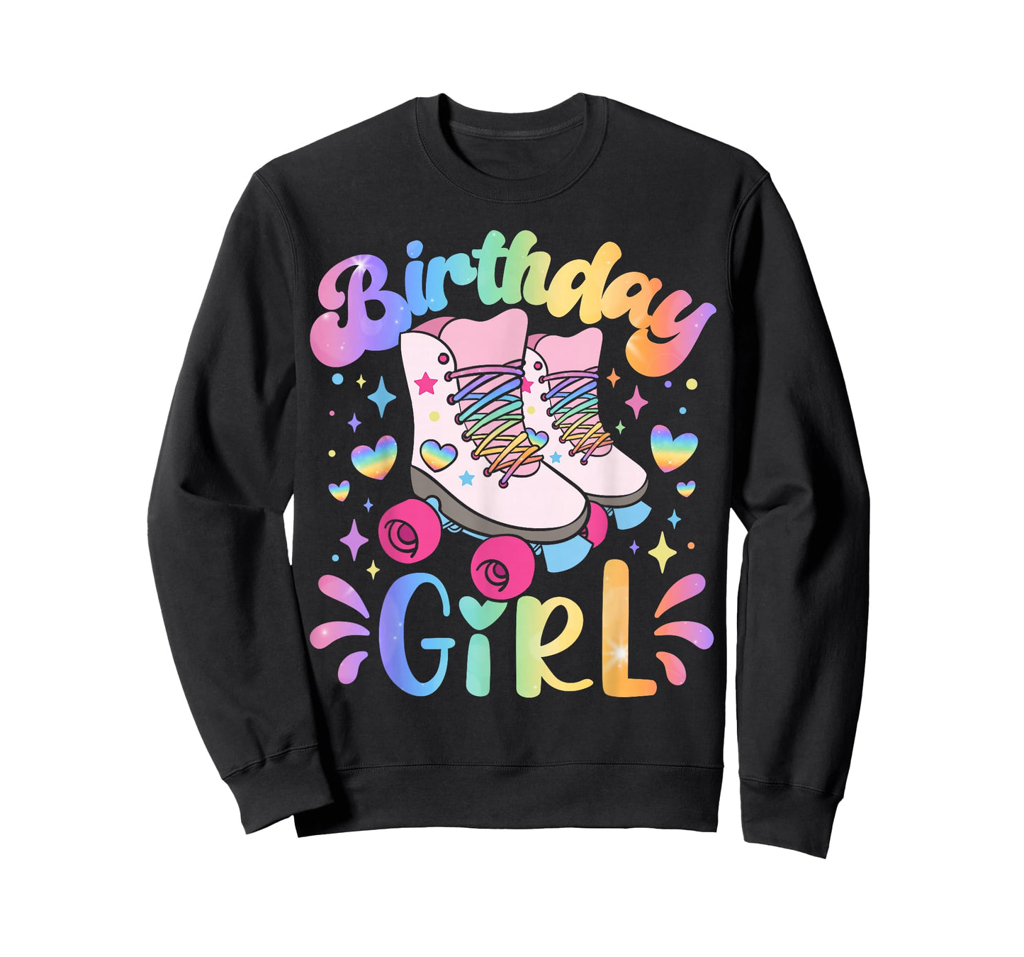 Birthday Girl Rolling Skates Roller Skater Party Kids T-Shirt