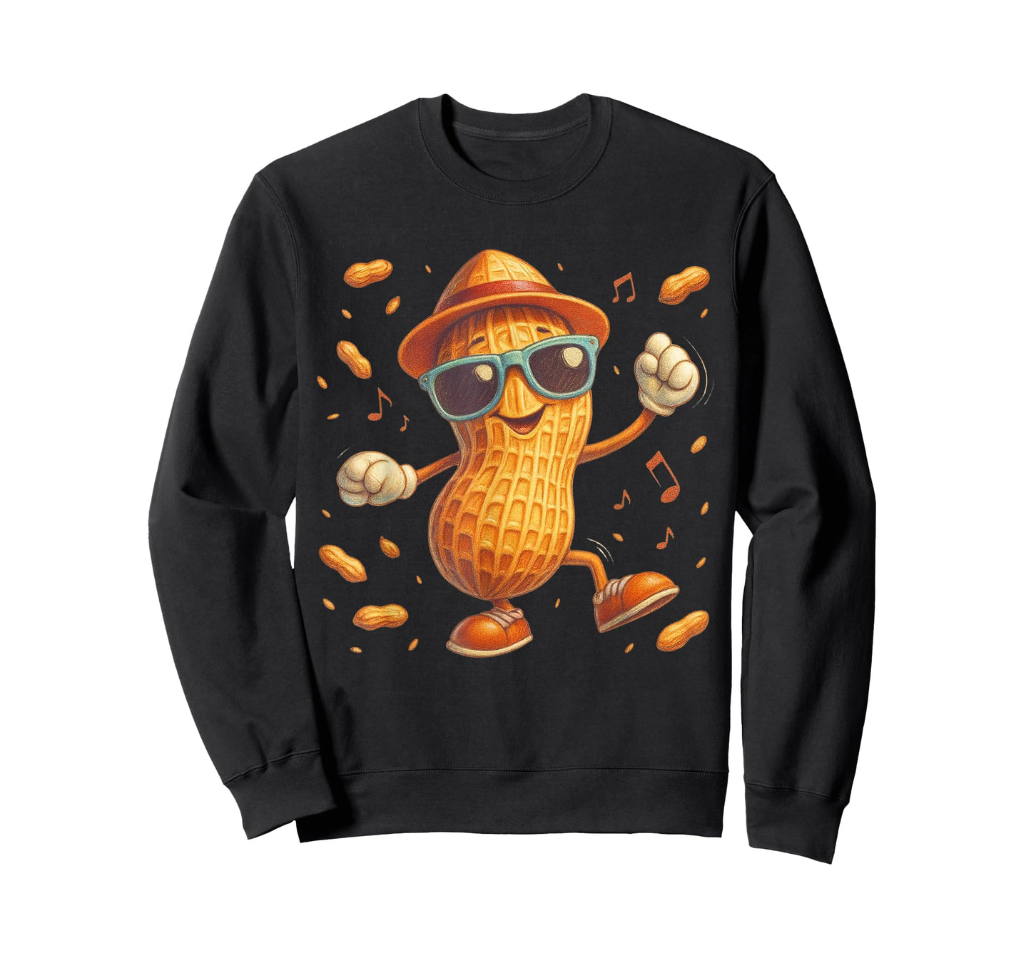 Funny Peanut Cartoon Character Cute Snack Lover T-Shirt