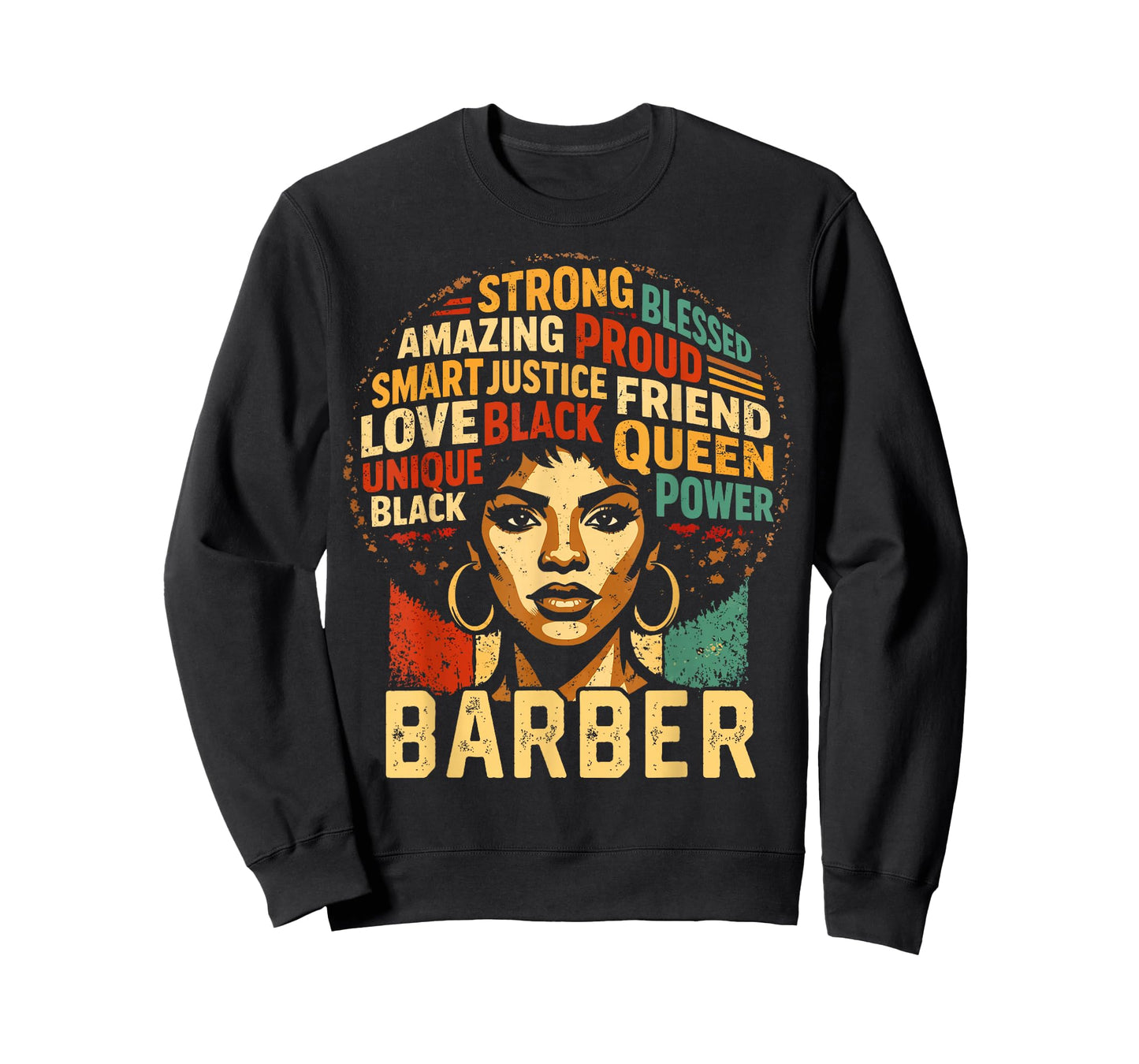 Barber Black History Month Powerful Black Pride Art Design T-Shirt