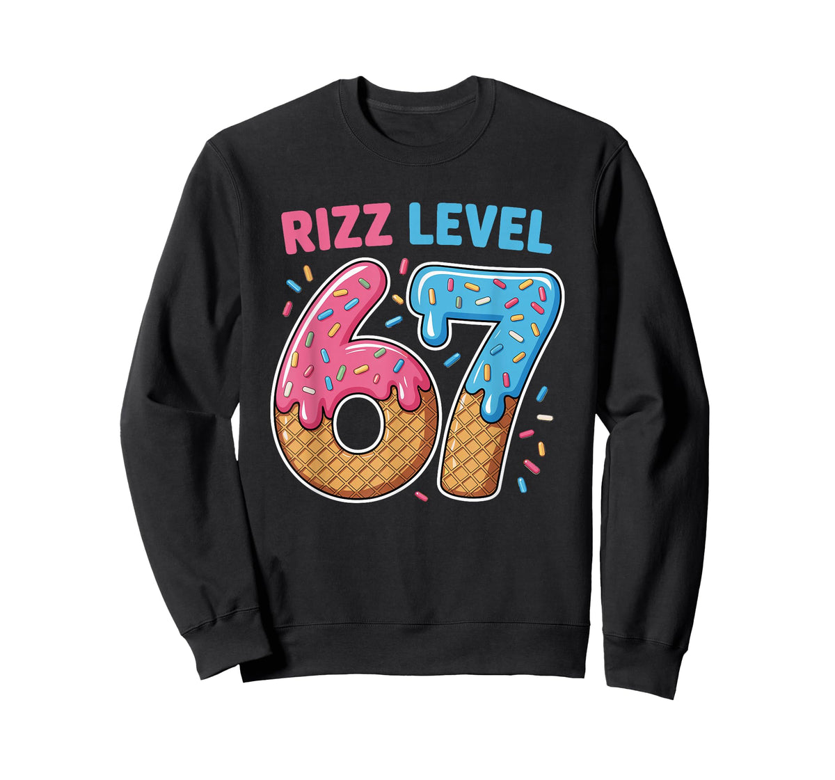 Rizz Level 67 Alpha Slang Gen 67th Number Ice Cream Drip 67 T-Shirt